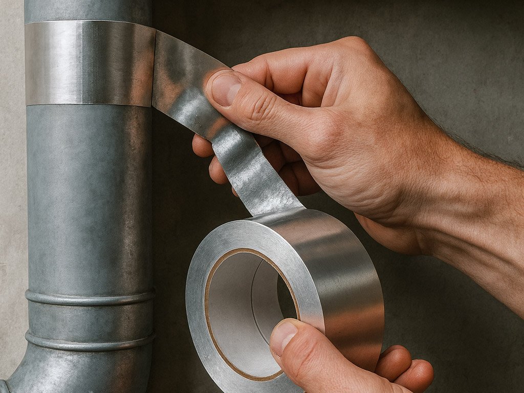 Aluminum foil tape application